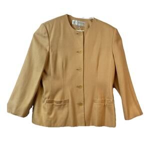 Don Caster Women's 100% Silk Blazer 12/14 See‎ Measurements Yellow